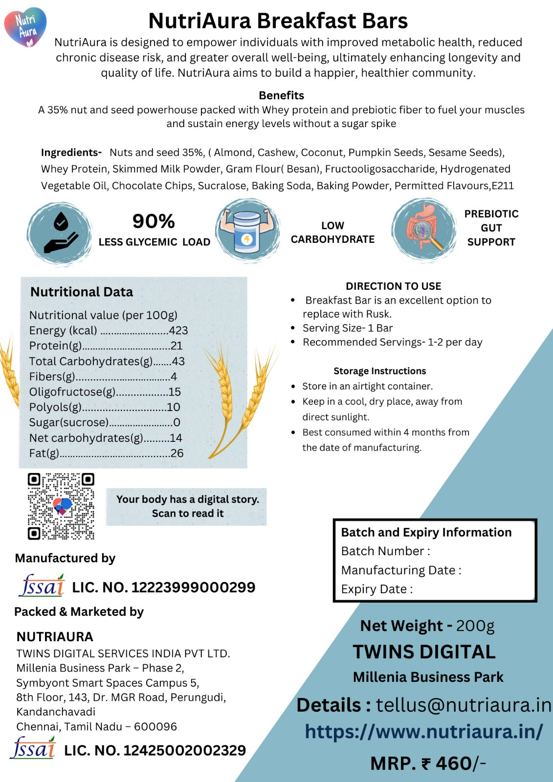 NutriAura Breakfast Bars