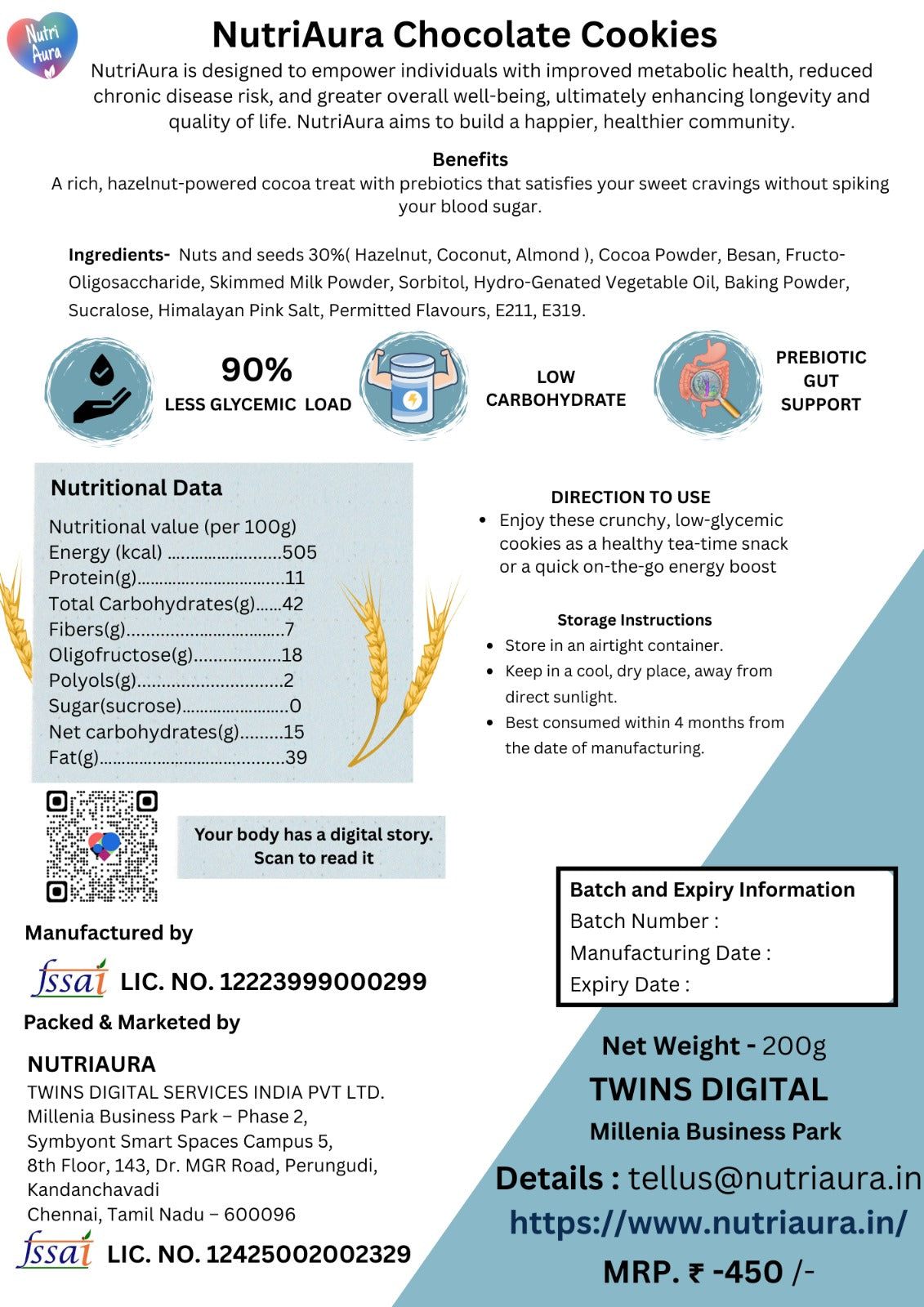 NutriAura Chocolate Cookies