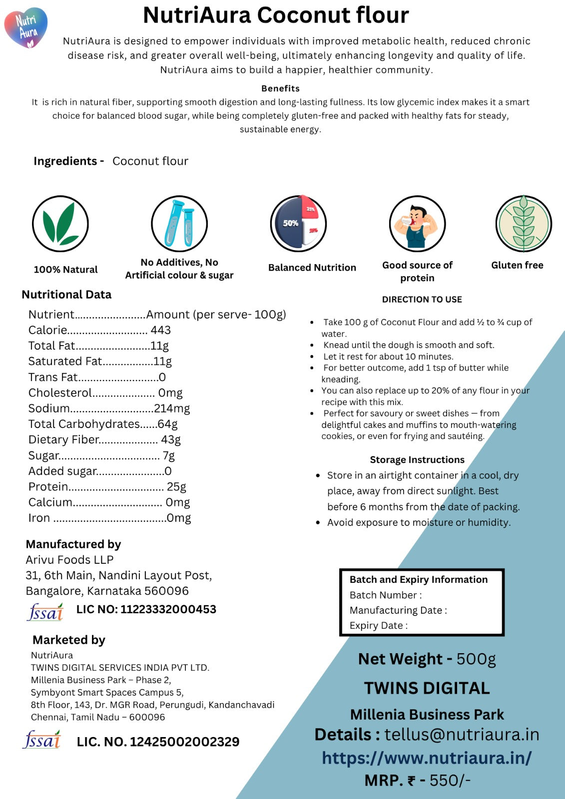 NutriAura Coconut Flour