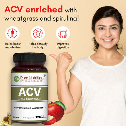 Pure Nutrition Apple Cider Vinegar Capsules | 120 Veg Capsules