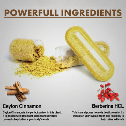 Pure Nutrition Berberine & Ceylon Cinnamon | 120 Veg Capsules