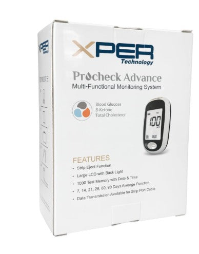 XperTechnology 3-in-1 Blood Monitor – Glucose & Ketone  Testing Device