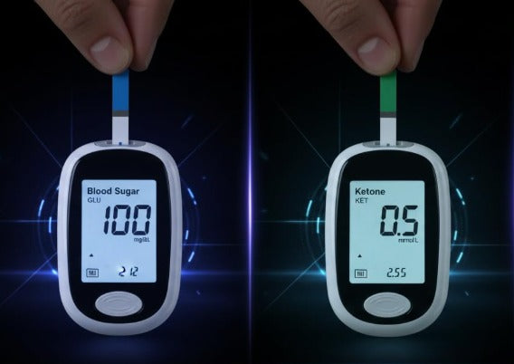 XperTechnology 3-in-1 Blood Monitor – Glucose & Ketone  Testing Device