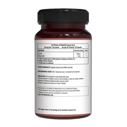 Pure Nutrition CoQ10 Complex with BioPerine® | 120 Veg Capsules