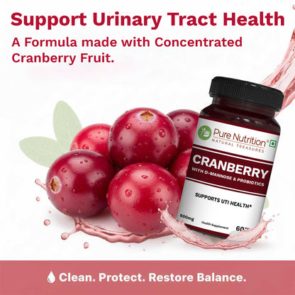 Pure Nutrition Cranberry & Probiotic Blend | 120 Veg Capsules