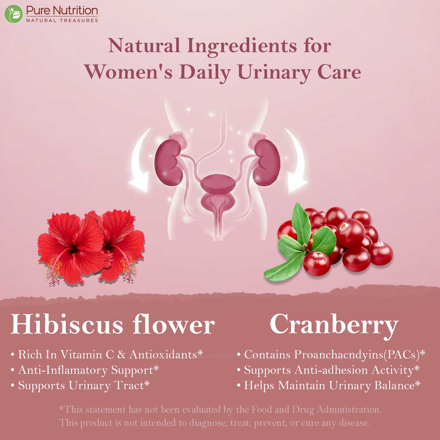 Pure Nutrition Cranberry & Probiotic Blend | 120 Veg Capsules