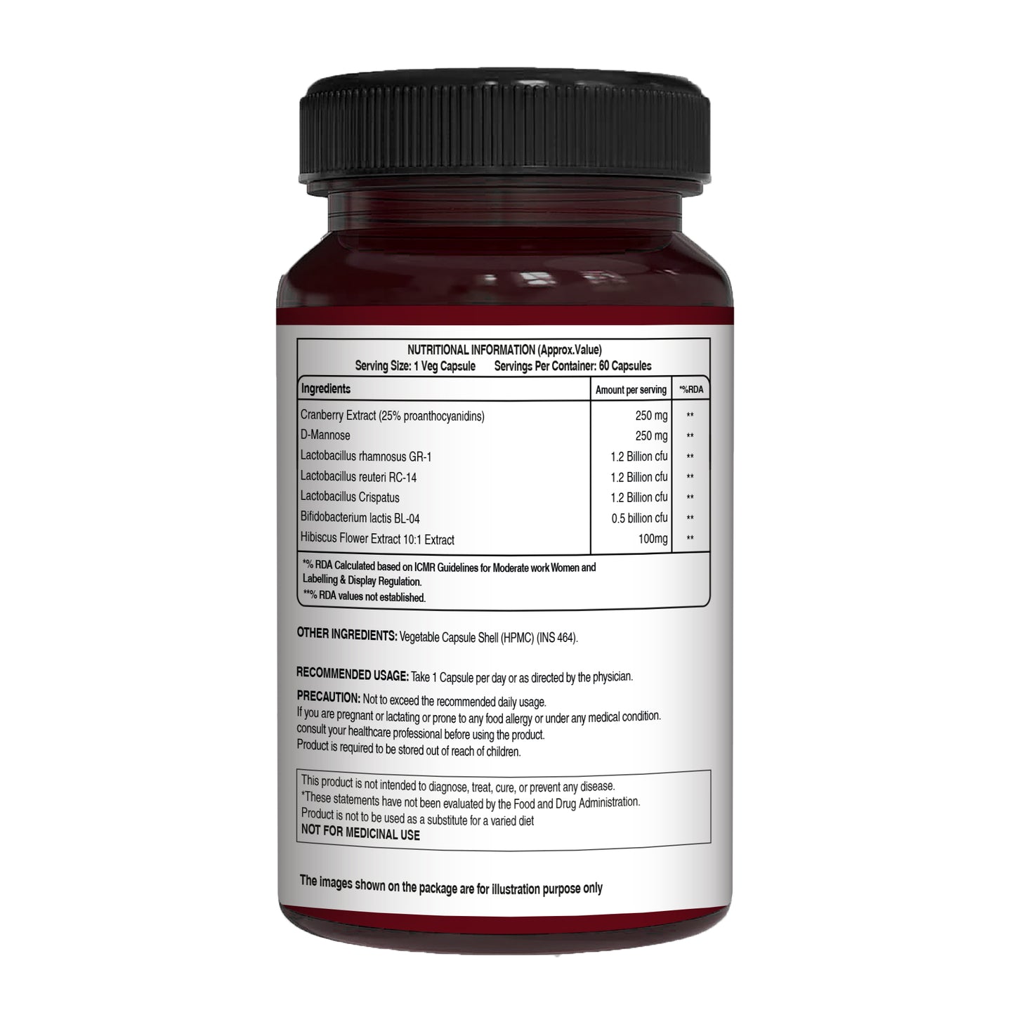 Pure Nutrition Cranberry & Probiotic Blend | 120 Veg Capsules