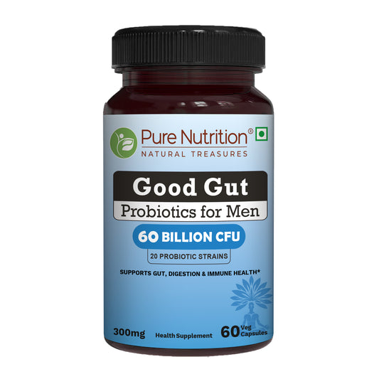 Pure Nutrition Good Gut Men's Probiotics 60 Billion CFU, 20 Strains | 60 Caps |