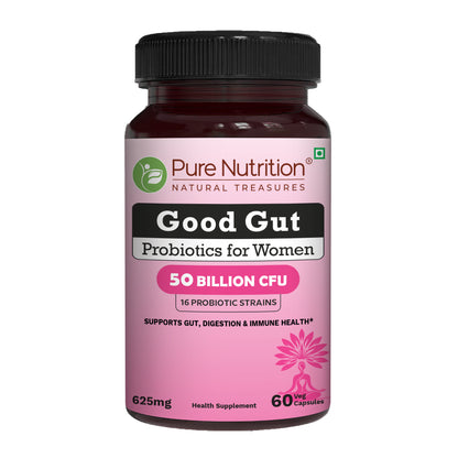 Pure Nutrition Good Gut Women's Probiotics 50 Billion CFU, 16 Strains | 60 Caps |