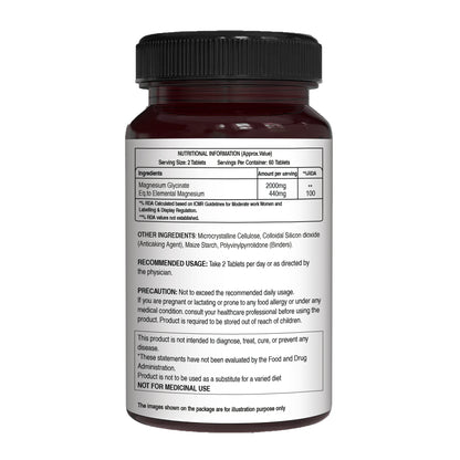 Pure Nutrition MagG - Magnesium glycinate supplement for Men and Women | 200mg elemental magnesium | 120 Veg Tabs