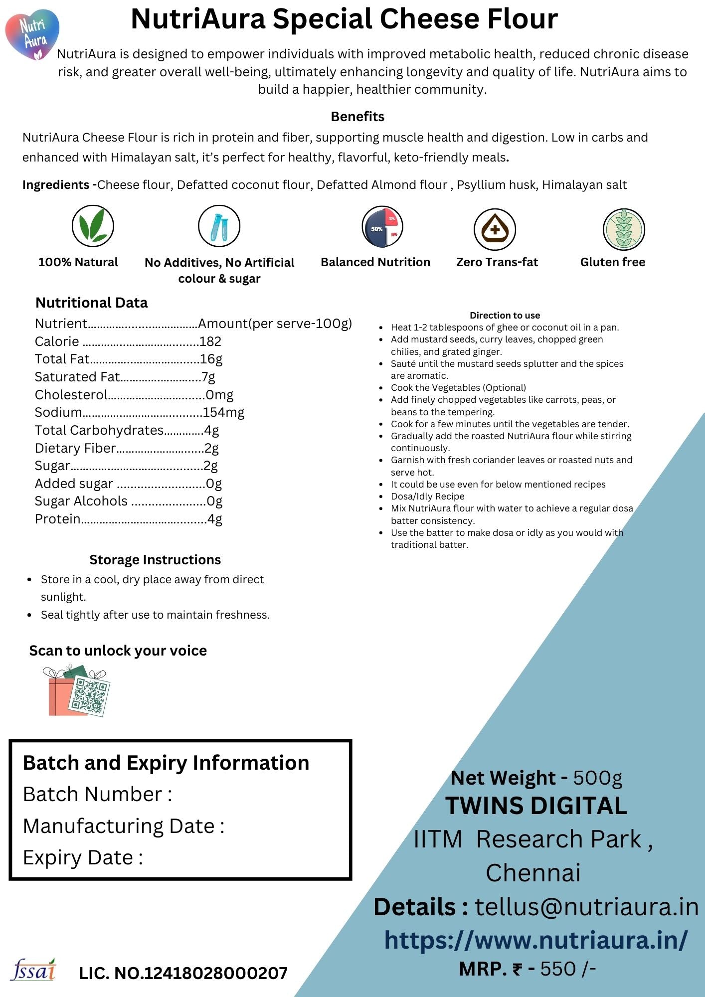 NutriAura Special Flour with Cheese - NutriAura