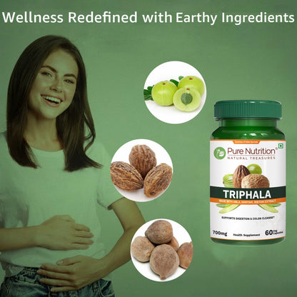 Pure Nutrition Organic Triphala Tablet - 1200mg | 120 Count