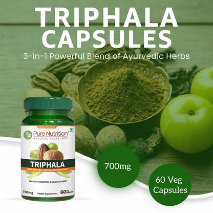 Pure Nutrition Organic Triphala Tablet - 1200mg | 120 Count