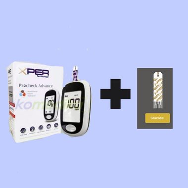 XperTechnology 3-in-1 Blood Monitor – Glucose & Ketone Testing Device + Glucose Test Strips (Pack of 50)