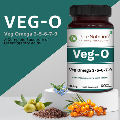 Pure Nutrition Veg Omega Blend | 60 Veg Capsules