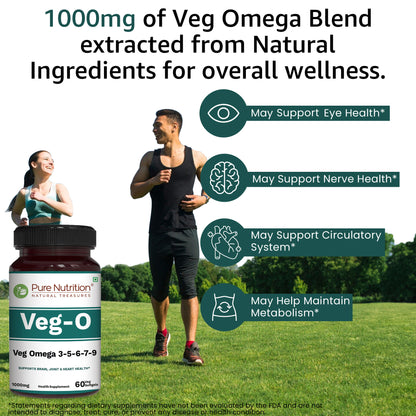 Pure Nutrition Veg Omega Blend | 60 Veg Capsules