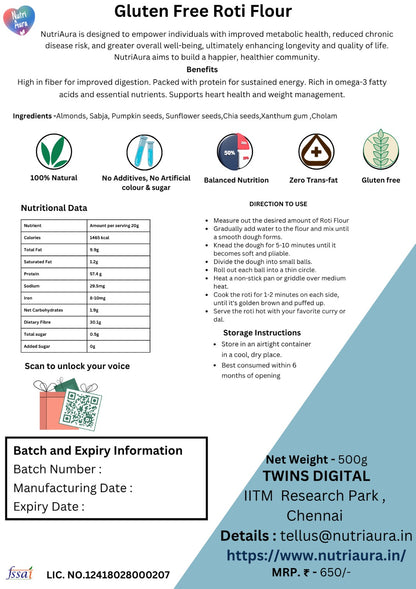 Gluten Free Roti Flour - NutriAura