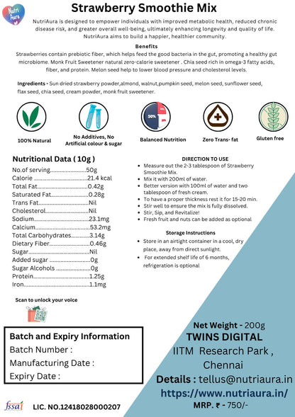 Strawberry Smoothie Mix: - NutriAura