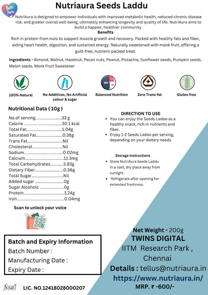 NutriAura seeds Laddu - NutriAura