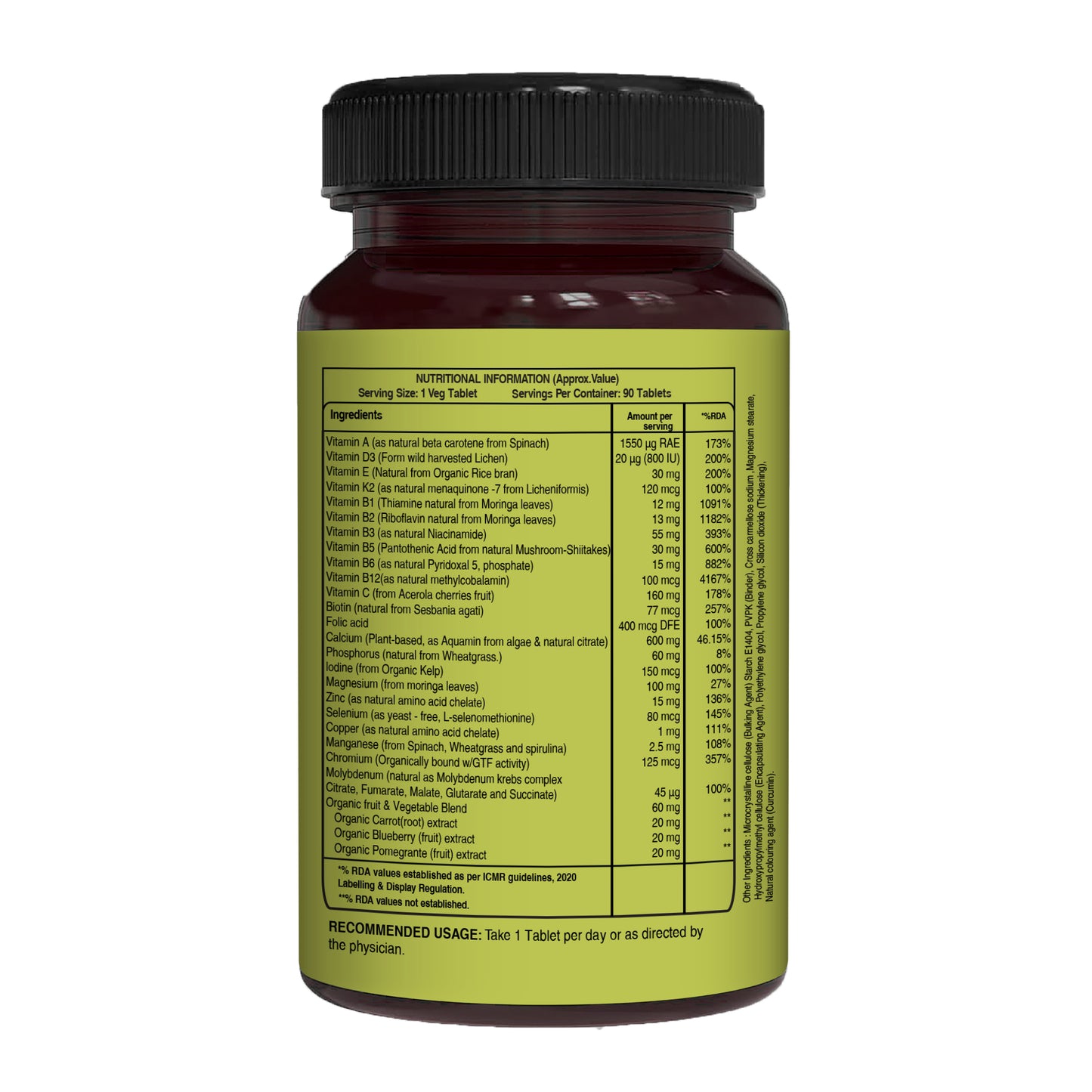 Pure Nutrition Whole Food Multivitamins for Men | 90 Tabs