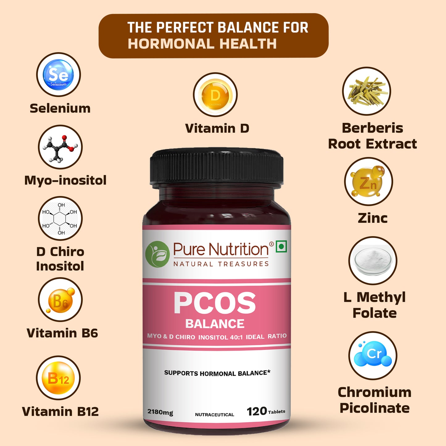 Pure Nutrition PCOS Balance | 120 Vegan Capsules